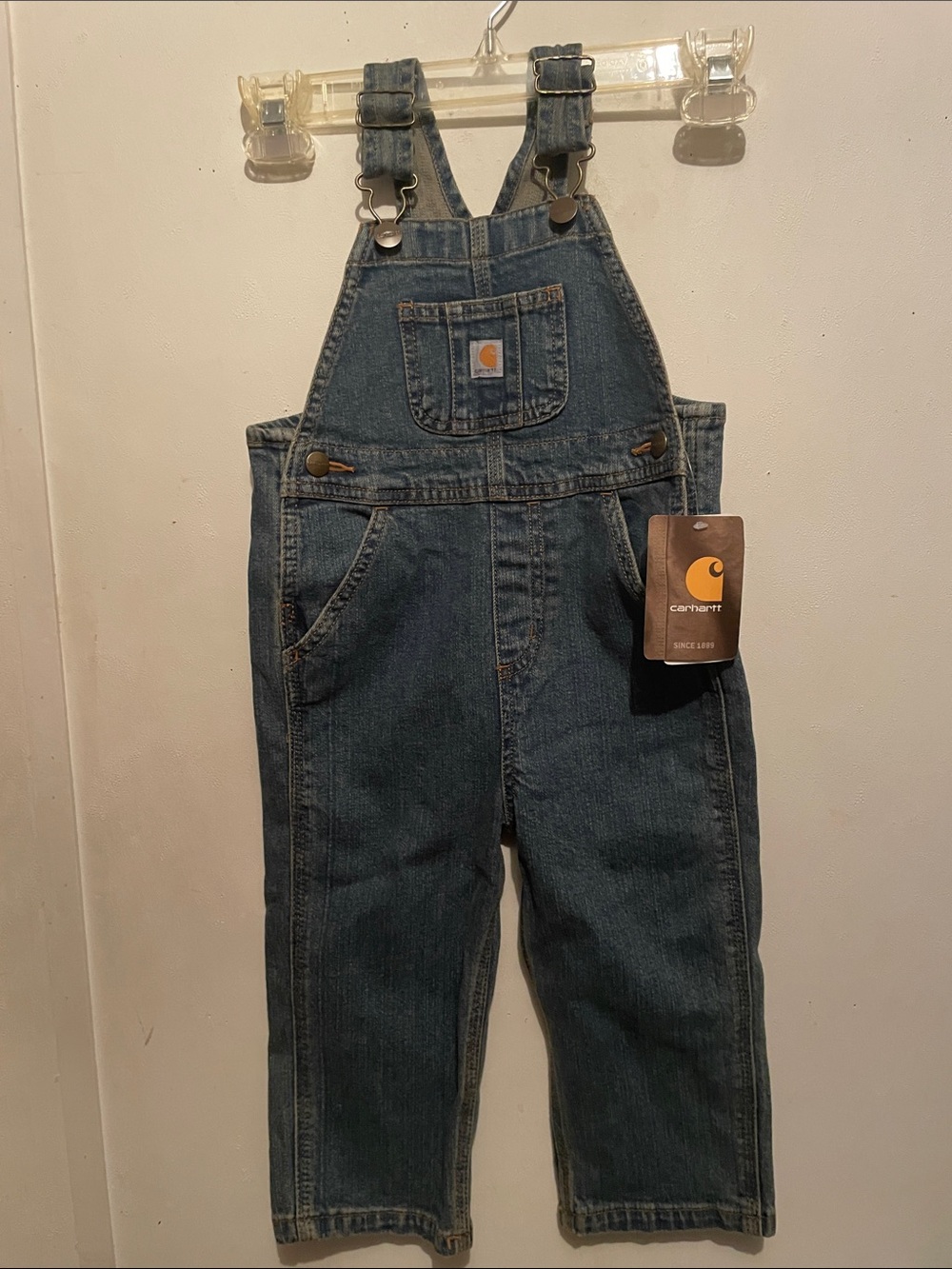 Carhartt Boy’s Blue Denim Relaxed Overalls